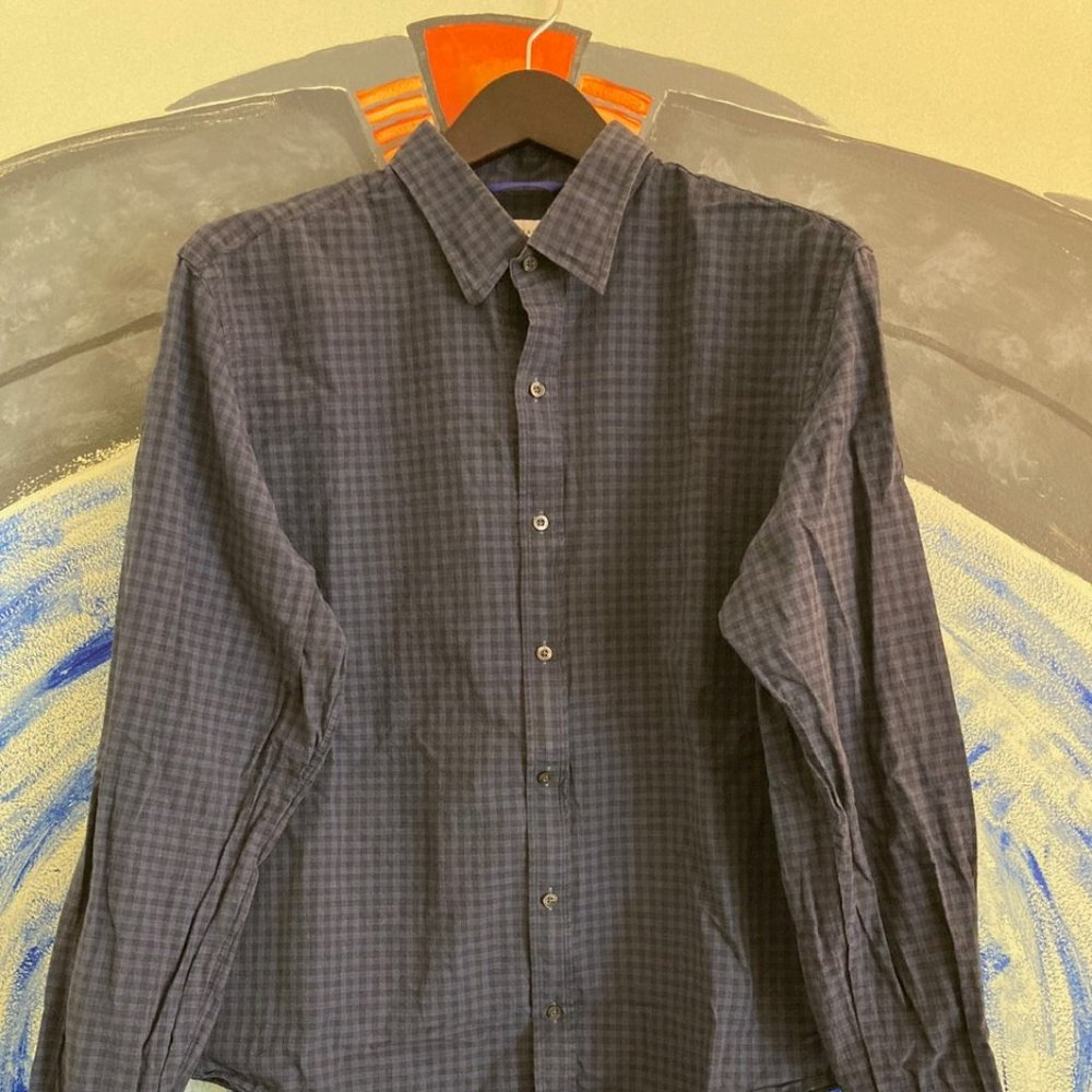 Teddy Stratford Micro-Gingham Blue and Black Size 5